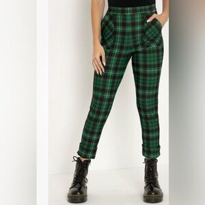BlackMilk Tartan Yule Pants Green Plaid XXL Stretch Australia